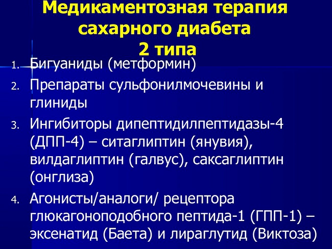 медикаментозная терапия сд2типа